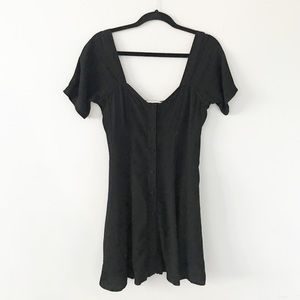 Flynn Skye Nyla Black Button Crepe Mini Dress